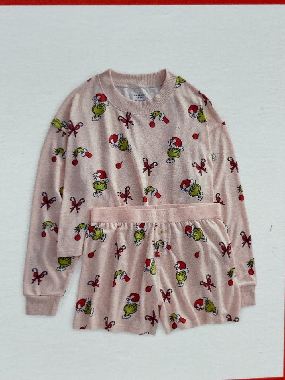 Grinch Christmas Pajama Set Women's XXL NWT Plush PJ Set American Eagle